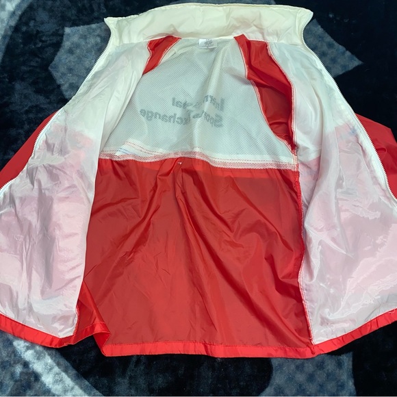 VTG Windbreaker Jacket Mens Medium Red Blue Full Zip Nylon International Sports - Picture 7 of 13